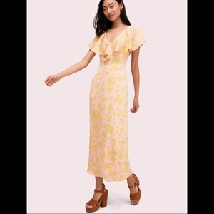 KATE SPADE A-line splash satin midi dress